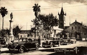Plaza Juarez Laredo Tamps Mexico Cars Real Photo Postcard