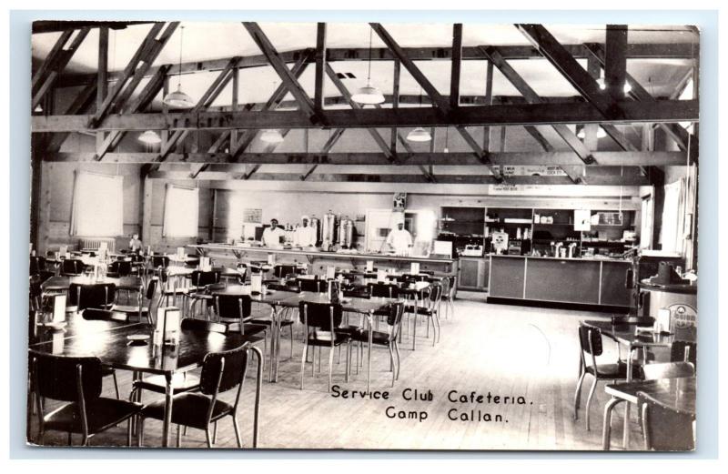 Postcard Service Club Cafeteria, Camp Callan, CA RPPC D14