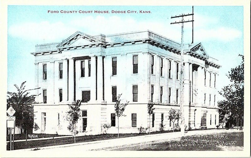 Ford County Courthouse Dodge City Kansas Vintage Postcard Standard View