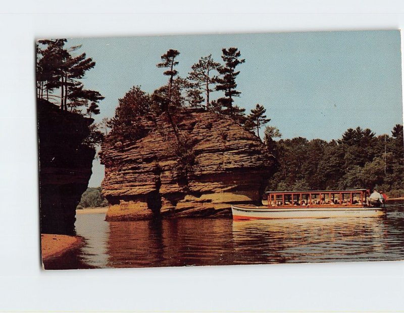 Postcard Sugar Bowl Rock in the Lower Dells, Wisconsin Dells, Wisconsin