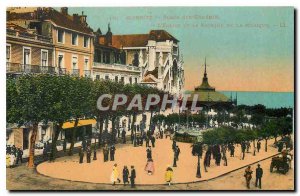 Old postcard Biarritz Place Ste Church of the Music Kiosk