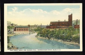 Berlin, New Hampshire/NH Postcard, New Power House & Burgess Mill