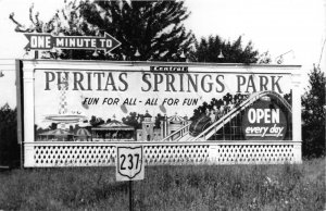 J66/ Cleveland Ohio RPPC Postcard REPRINT Puritas Springs Amusement Sign 114