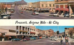 Arizona Prescott Mile High City automobiles Bradshaw Trucks Postcard 22-8491