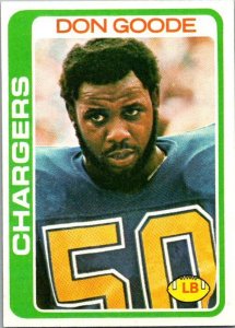1978 Topps Football Card Dan Goode San Diego Chargers sk7154
