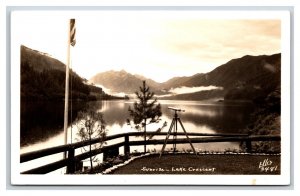 RPPC Sunrise On Lake Crescent Washington WA Ellis Photo 3481 Postcard R22