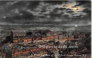 Bird's Eye View of Luna Park Coney Island, NY, USA Amusement Park Unused 