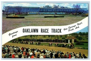 c1960s Greetings From Oaklawn Race Track Hot Springs Arkansas AR People Postcard