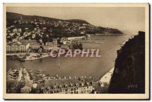 Old Postcard Nice Entrance of the Port and Mont Boron