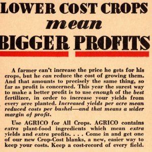 Agrico Crop Fertilizer Advertising Postal Card Scott UX27