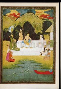 207593 INDIA miniature Discourse w/ Hermit Old poster card