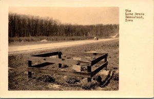 RPPC The Lone Grave, Settler Child Mary Wright, Homestead IA Vtg Postcard S56