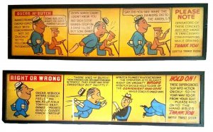 Vintage Seattle Transit Authority Oscar McButch 1940s Advertising Art Sign Comic 