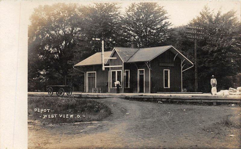 F68/ Westview Cleveland Ohio RPPC Postcard '08 Railroad Depot Occupational