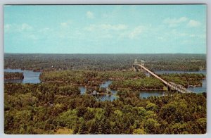 Thousand Islands And Ivy Lea Bridge Seen From Skydeck Tower, Canada, Postcard