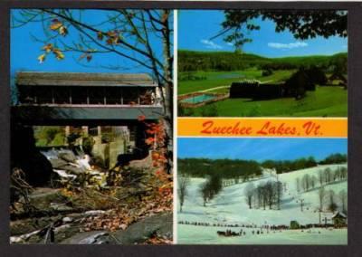 VT Covered Bridge to QUECHEE LAKES VERMONT Postcard PC