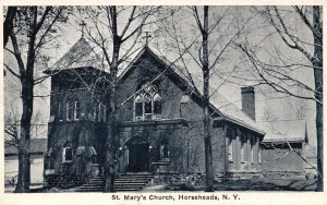 Vintage Postcard St. Mary's Our Mother Catholic Church Horseheads New York NY