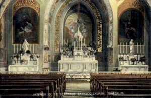 Interior of Saint Bernards Catholic Church  - Easton, Pennsylvania PA  