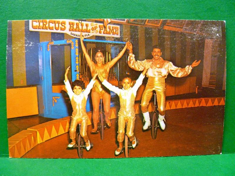 Postcard FL Sarasota Circus Hall of Fame The Navarro Family Cyclist Supreme