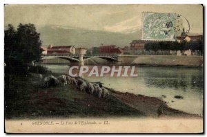 Grenoble Postcard Old Bridge of & # 39esplanade (sheep)