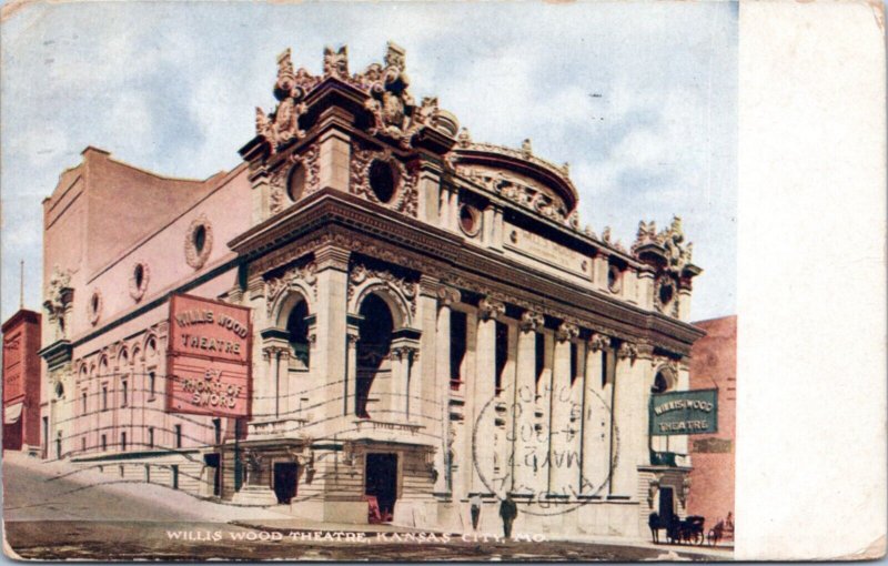 Postcard MO Kansas City - Willis Wood Theatre