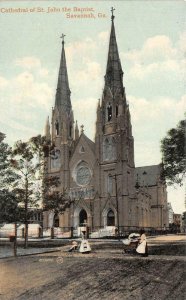 CATHEDRAL OF ST. JOHN THE BAPTIST SAVANNAH GEORGIA POSTCARD (c. 1910)