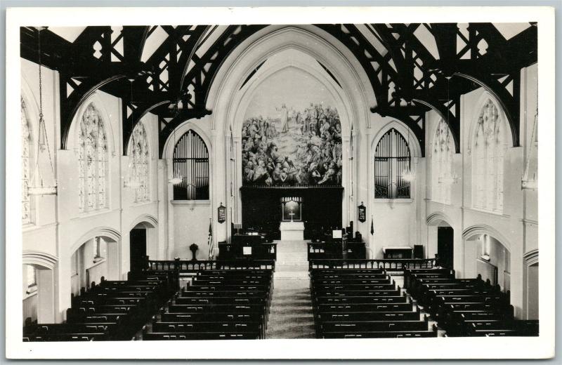 ALLENTOWN PA ASBURY METHODIST CHURCH INTERIOR ANTIQUE REAL PHOTO POSTCARD RPPC