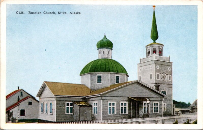 Postcard Russian Church in Sitka, Alaska