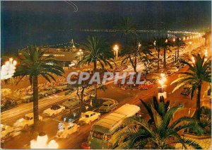 Nice Modern Postcard the riviera Promenade des Anglais night view