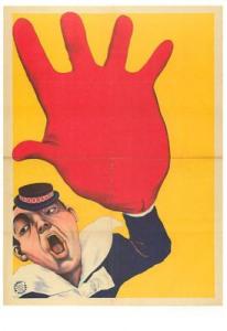 Clown with Giant Red Hand Circus Poster ? Postcard