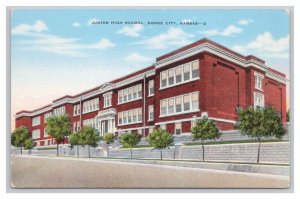 Postcard Junior High School Dodge City Kansas