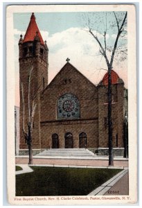 c1910's First Baptist Church Rev. H Clarke Colebrook Gloversville NY Postcard