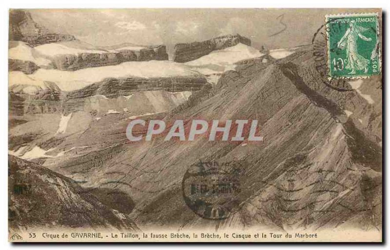 Old Postcard Corque Gavarnie Taillon false Breche the helmet and the Tower of...