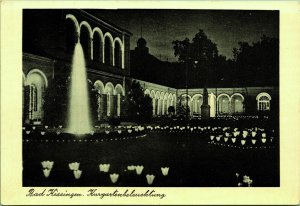 Spa Garden Lighting at night Bad Kissinger Germany Postcard