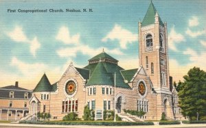 Vintage Postcard First Congregational Church Nashua New Hampshire NH F. P. Trow