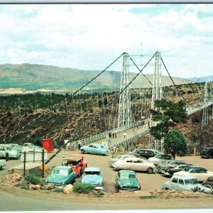 c1950s Canon City, CO Royal Gorge Bridge Arkansas River Chrome PC Ford Cars A152