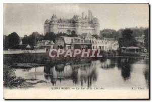 Old Postcard Pierrefonds Lake and Chateau