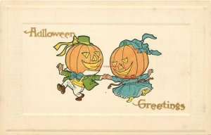 Halloween, Two Pumpkin Heads Dancing, Gibson Art