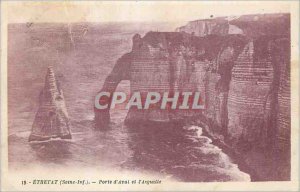 Postcard Old Etretat (Seine Inf) Porte d'Aval and l'Aiguille