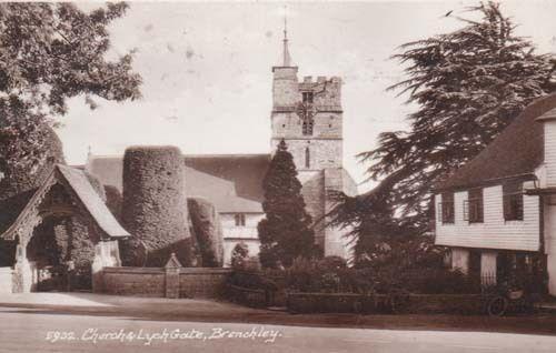 Brenchley Tonbridge Kent Church RPC Old Real Photo Postcard
