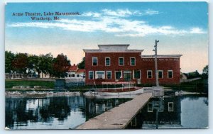 WINTHROP, Maine ME ~ Lake Maranocook ACME THEATRE Kennebec County 1910s Postcard