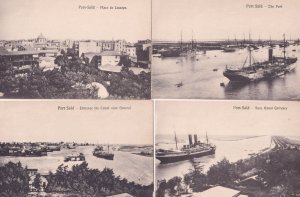 Port Said Ferry Ships Egypt Steamer Boats 4x Antique Egyptian Postcard s