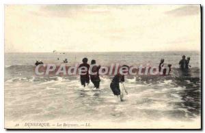 Old Postcard The Bathers Dunkirk