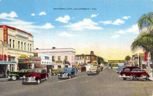 National City California Street Scene Historic Bldgs Antique Postcard K83124