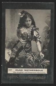 Ogden's Guinea Gold OLGA NETHERSOLE Cigarettes Card. Usual Small faults