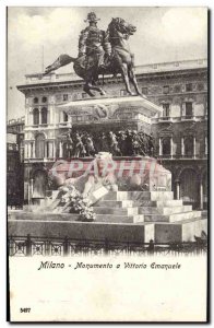 Old Postcard Milon Monumento a Vittorio Emanuele Leo