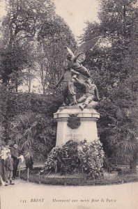 Tourist Party at Brest Monument Statue Of Defenders French Postcard