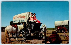 CLAYTON, New Mexico NM ~ Theme Park FORT JORDAN Covered Wagon c1960s Postcard