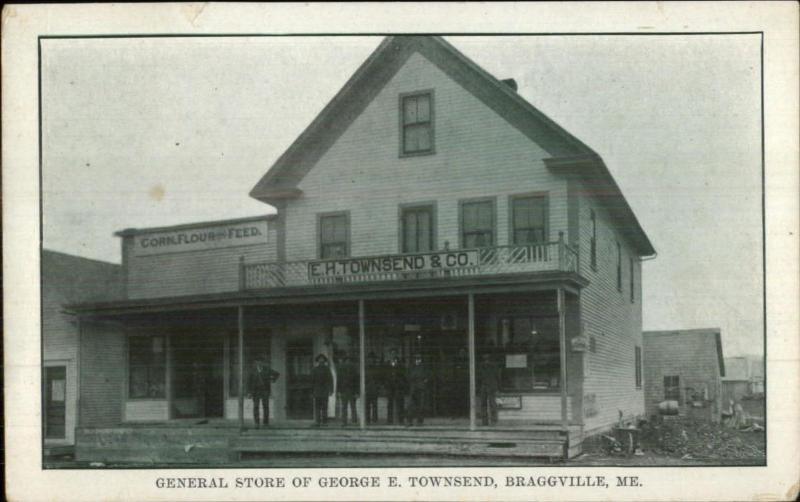 Braggville (Sherman Station)? ME General Store George Townsend & Co Postcard