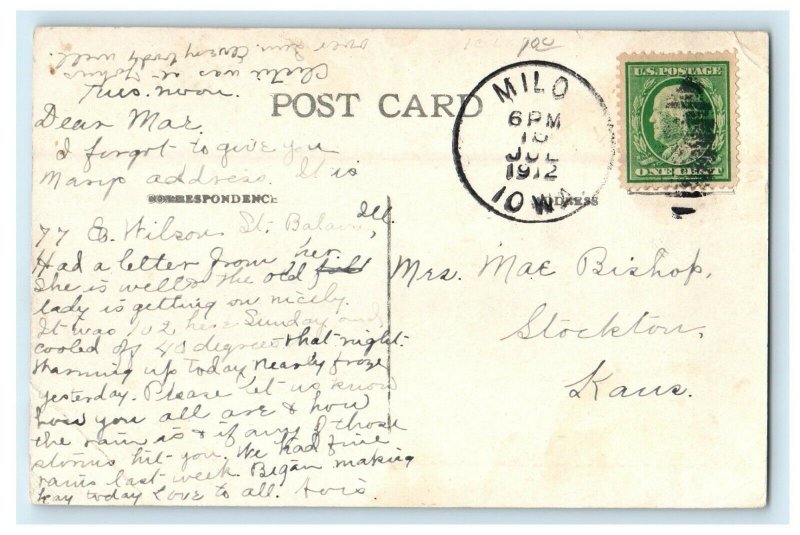 1912 View Of Sixth Avenue Bridge Des Moines Iowa IA Posted Antique Postcard